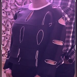 Hot & Delicious Hollow-out Cropped Oversized Knit Sweater-Relaxed Fit-Trendy